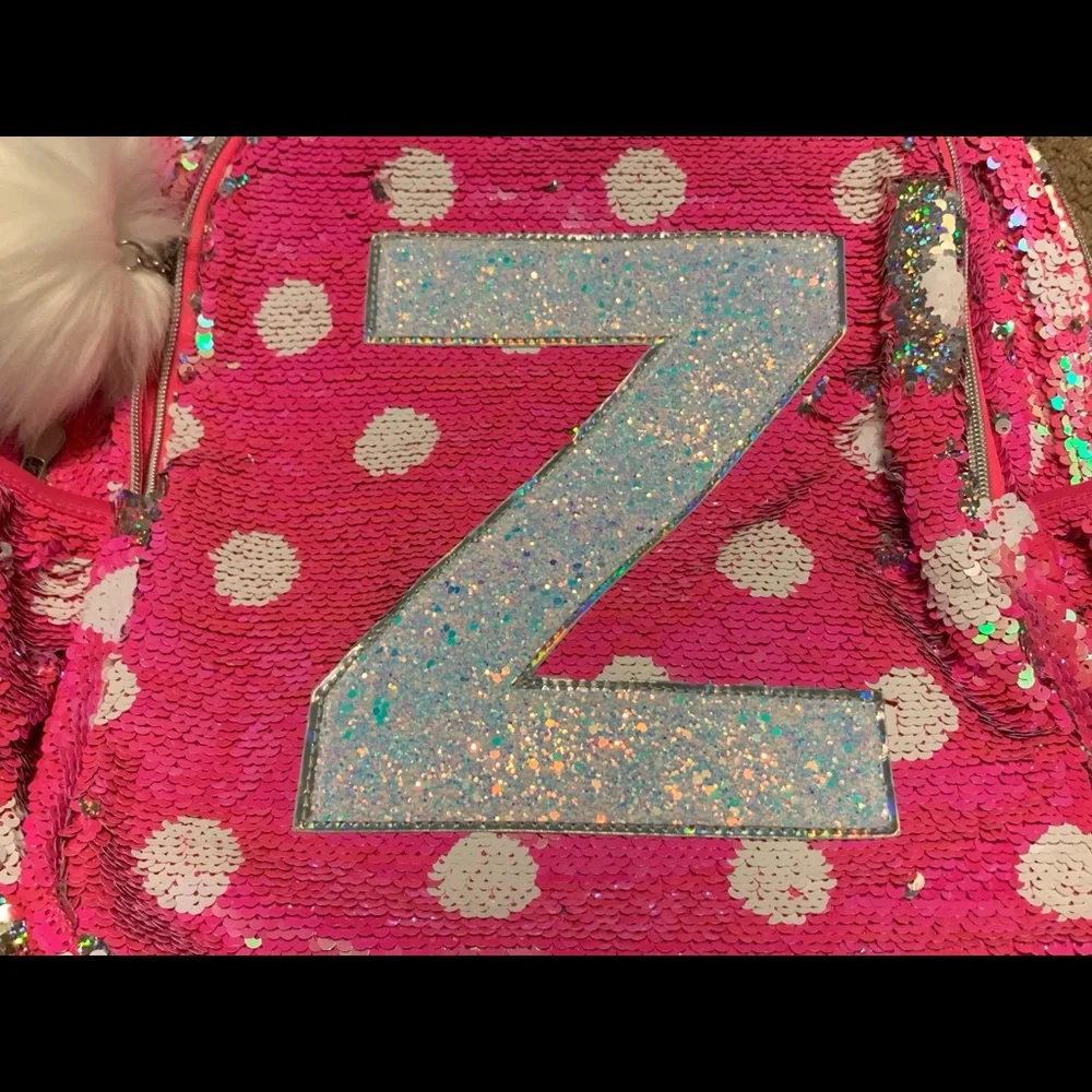 Justice Polka Dot Flip Sequins Backpack Initial Z